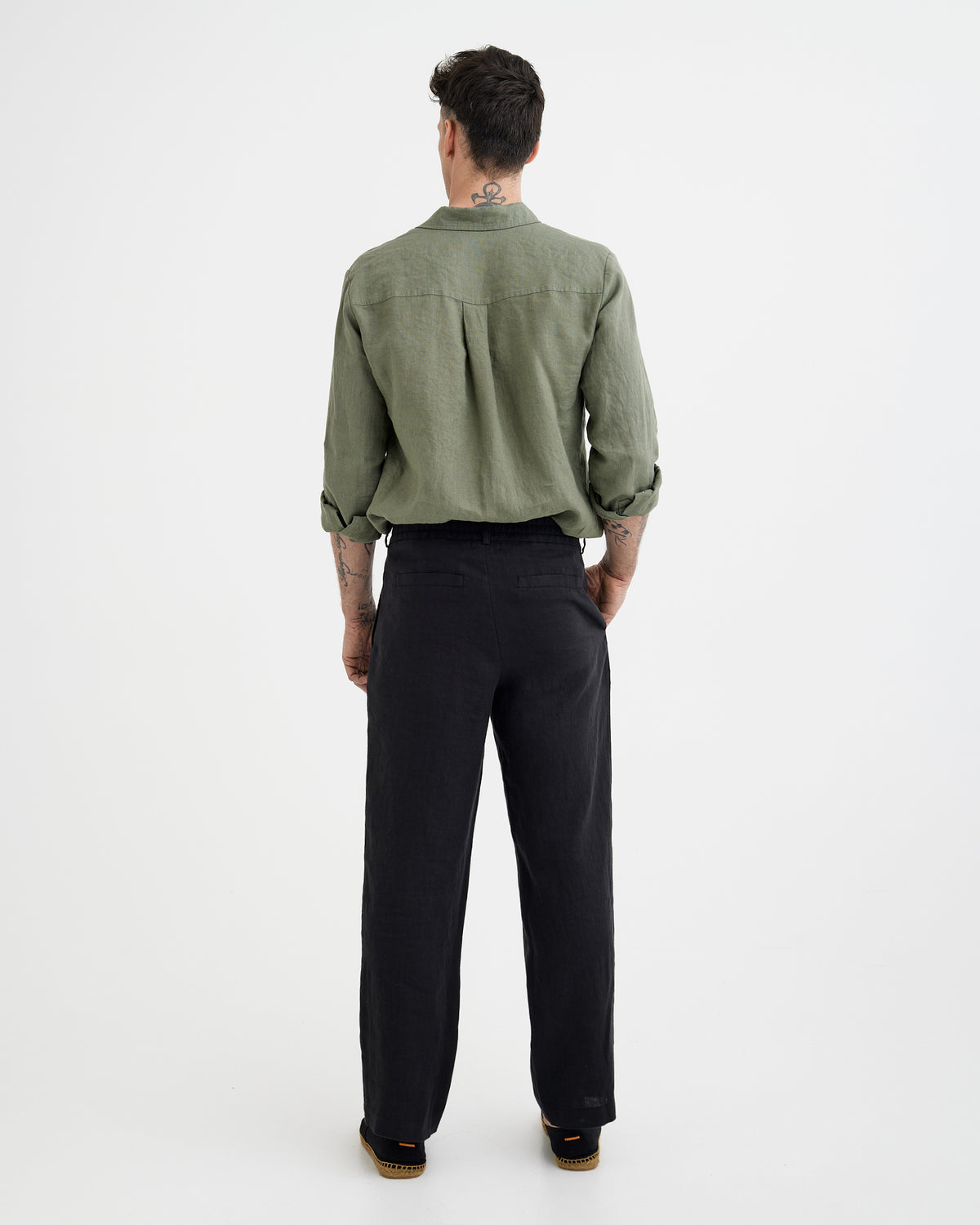 men's black linen dress pants BERLIN in blend pants pair nicely Color:Mesh Hem【presale】 STRIPED MIDI HALTER DRESS pocketed