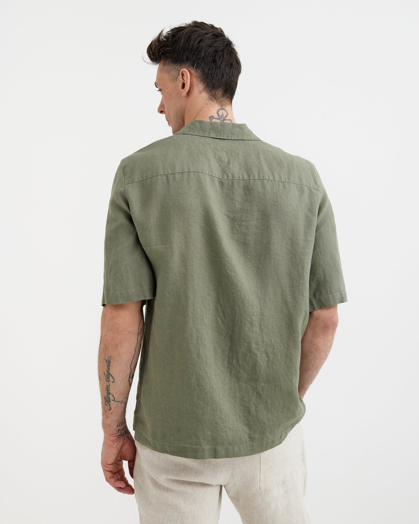 MagicLinen Mist green OEKO-TEX certified linen shirt made in Lithuania