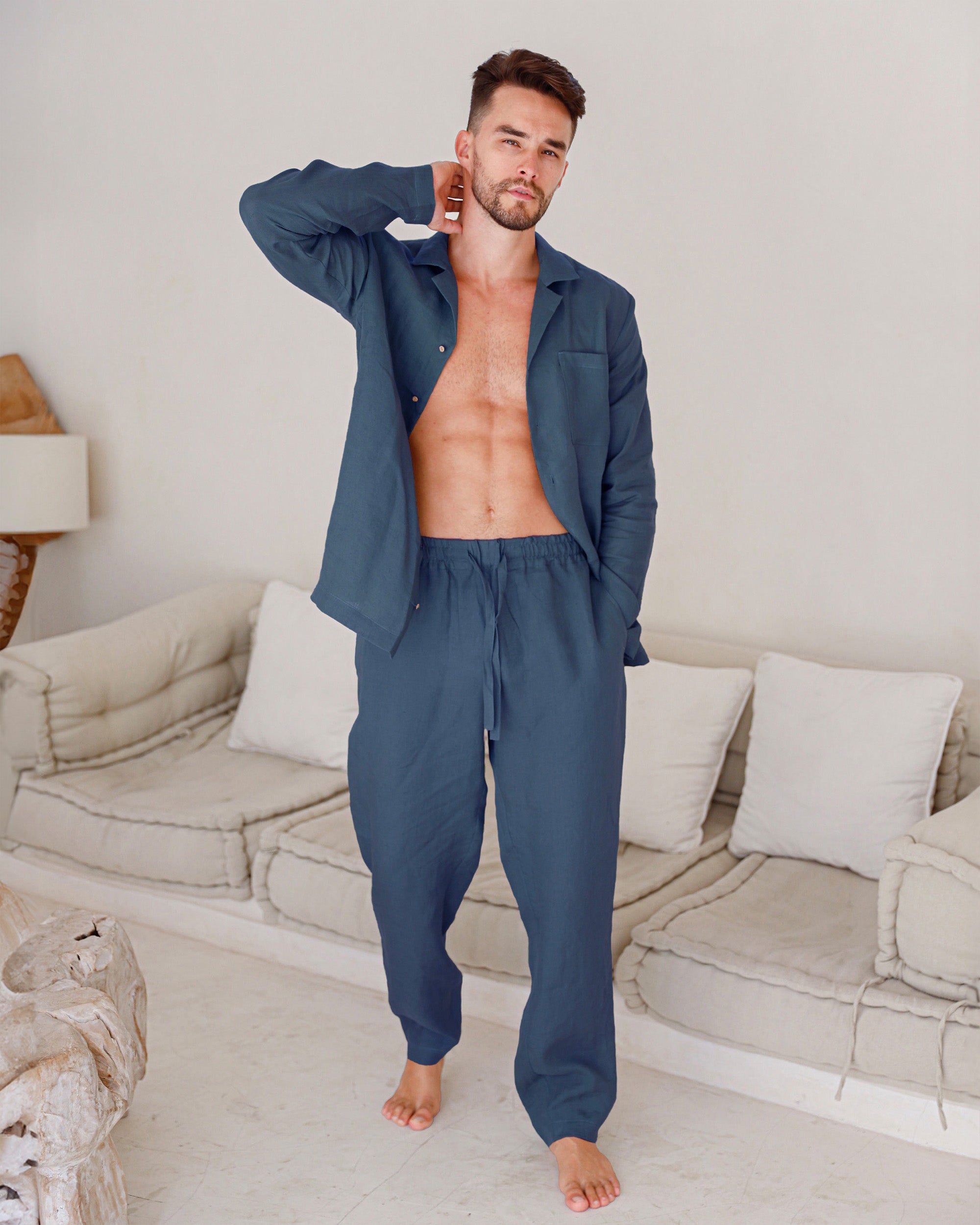Bahob Men's Short Pyjama Set – Short Sleeve Sleepwear – Cotton Blend – S To 3XL – Multicoloured Panel Design