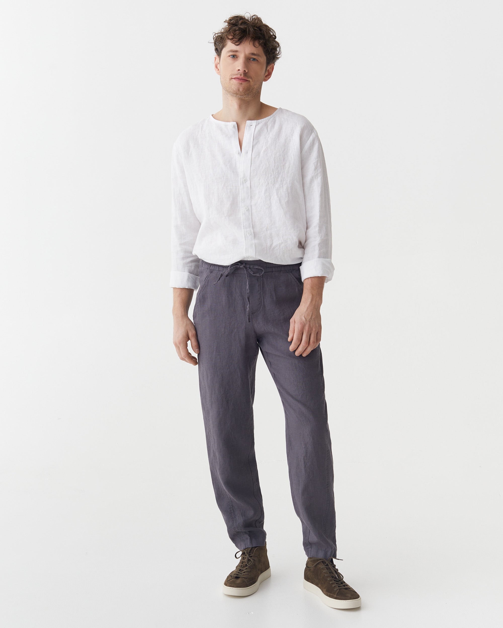 Men's Linen Pants BREMER in Anthracite | MagicLinen