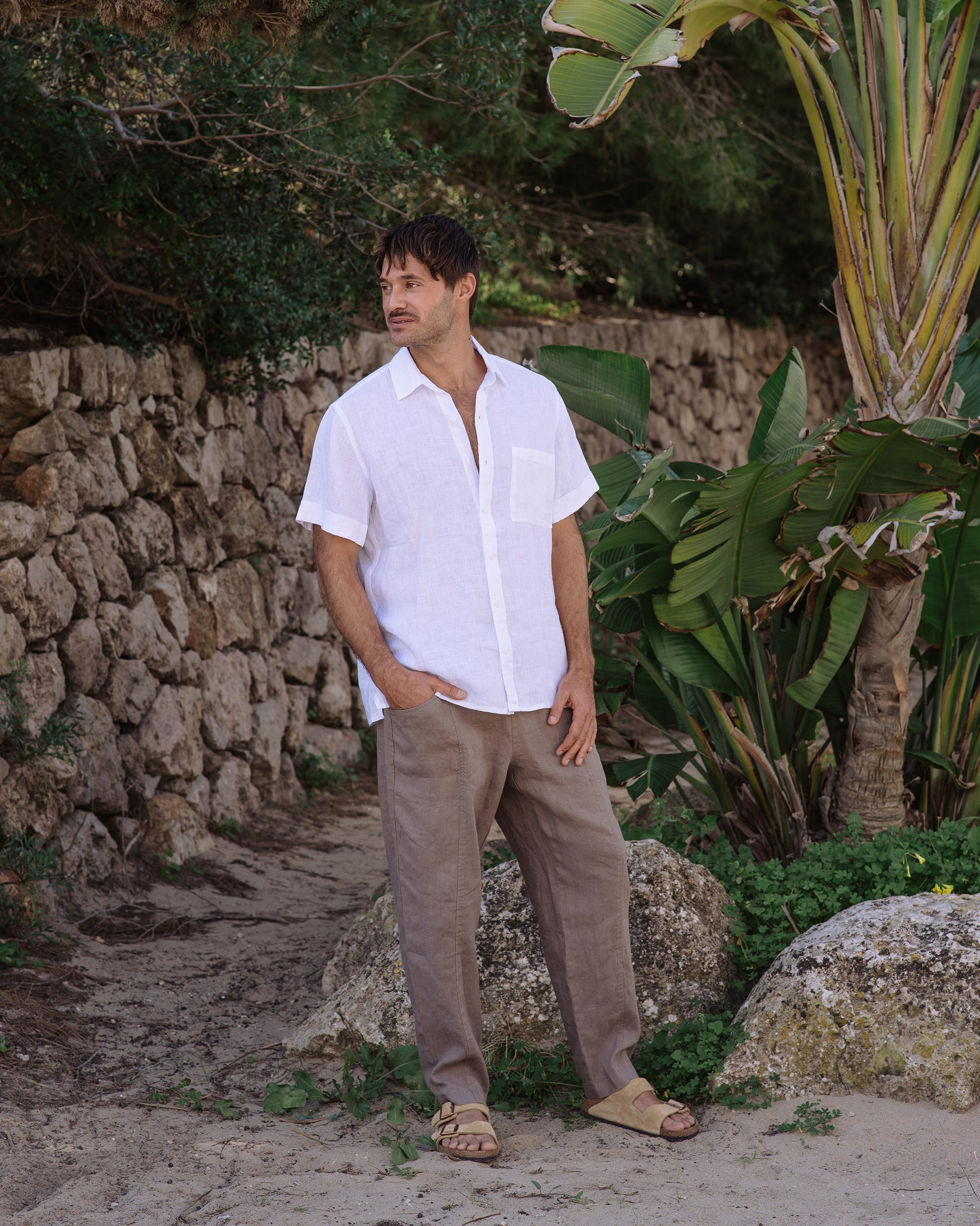 Men's linen pants TRUCKEE in Deep taupe | MagicLinen S Men's linen pants TRUCKEE in Deep taupe | MagicLinen S