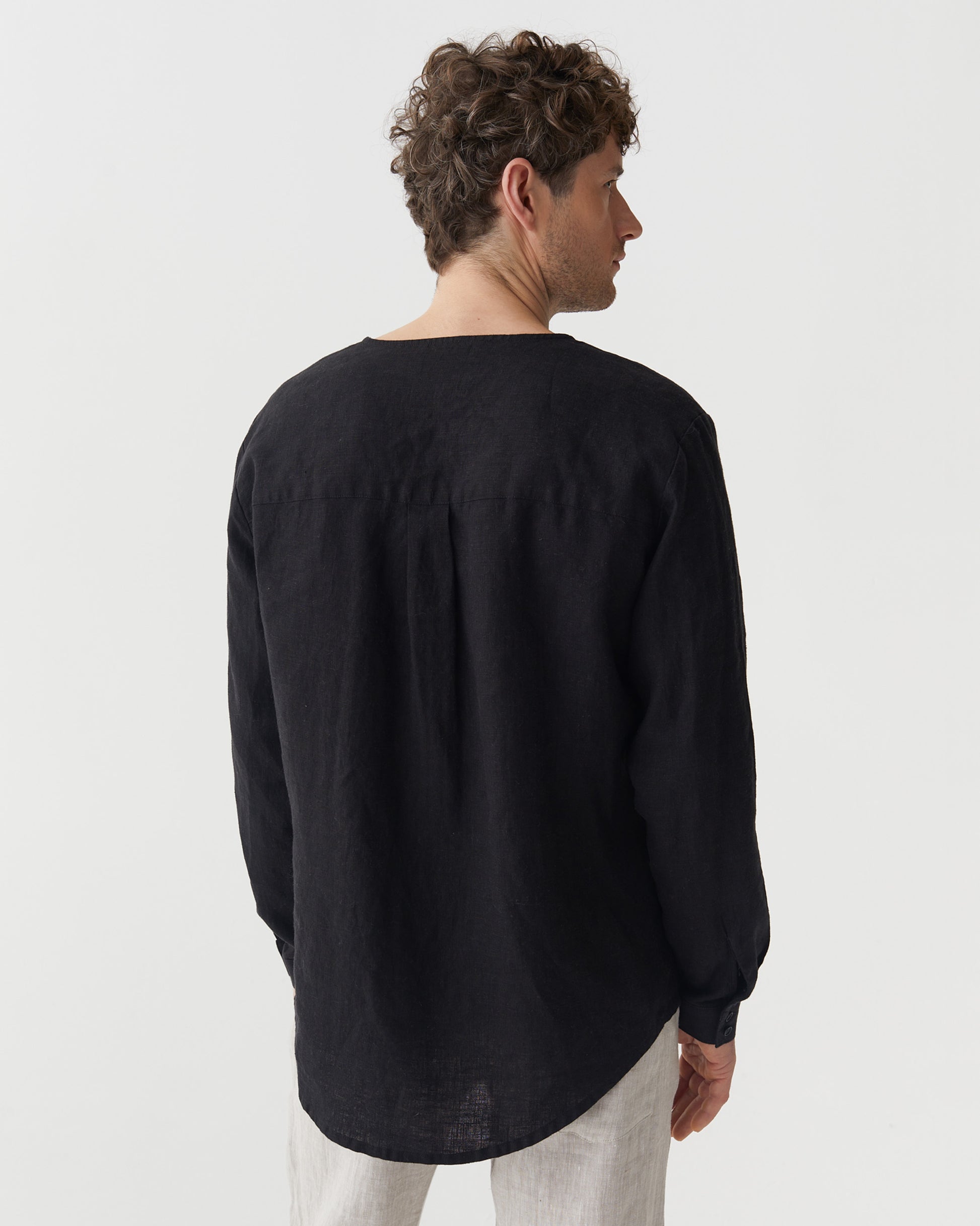 Men's Linen Shirt BEDARRA in Black | MagicLinen