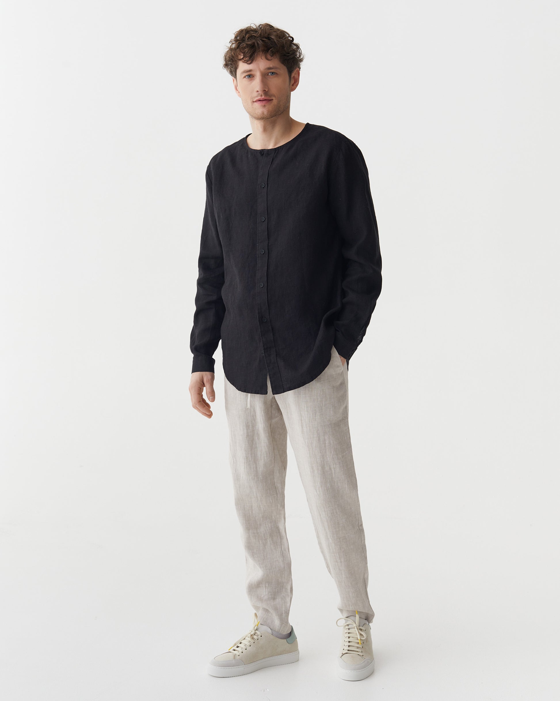 Men's Linen Shirt BEDARRA in Black | MagicLinen