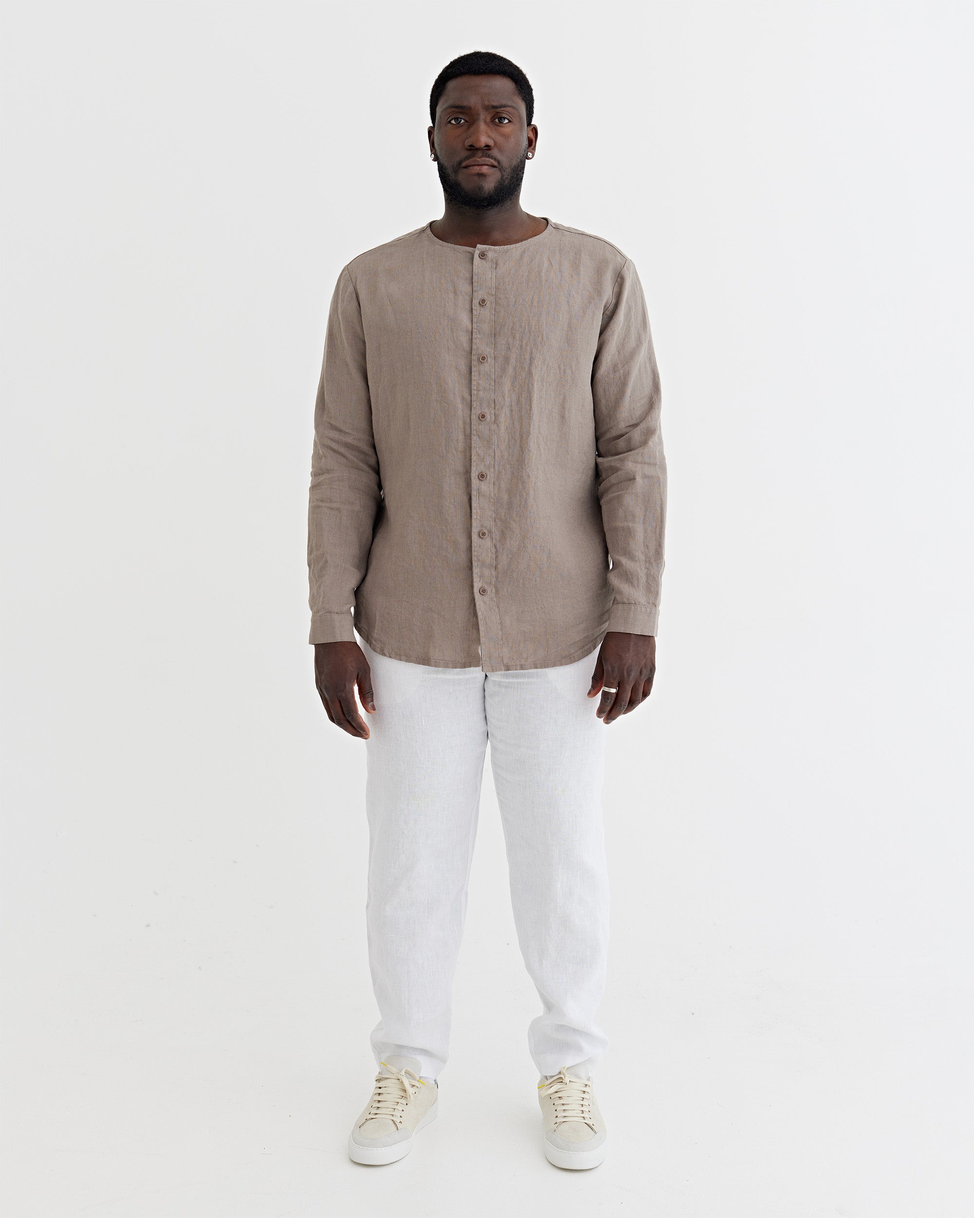 Men's Linen Shirt BEDARRA in Deep taupe | MagicLinen