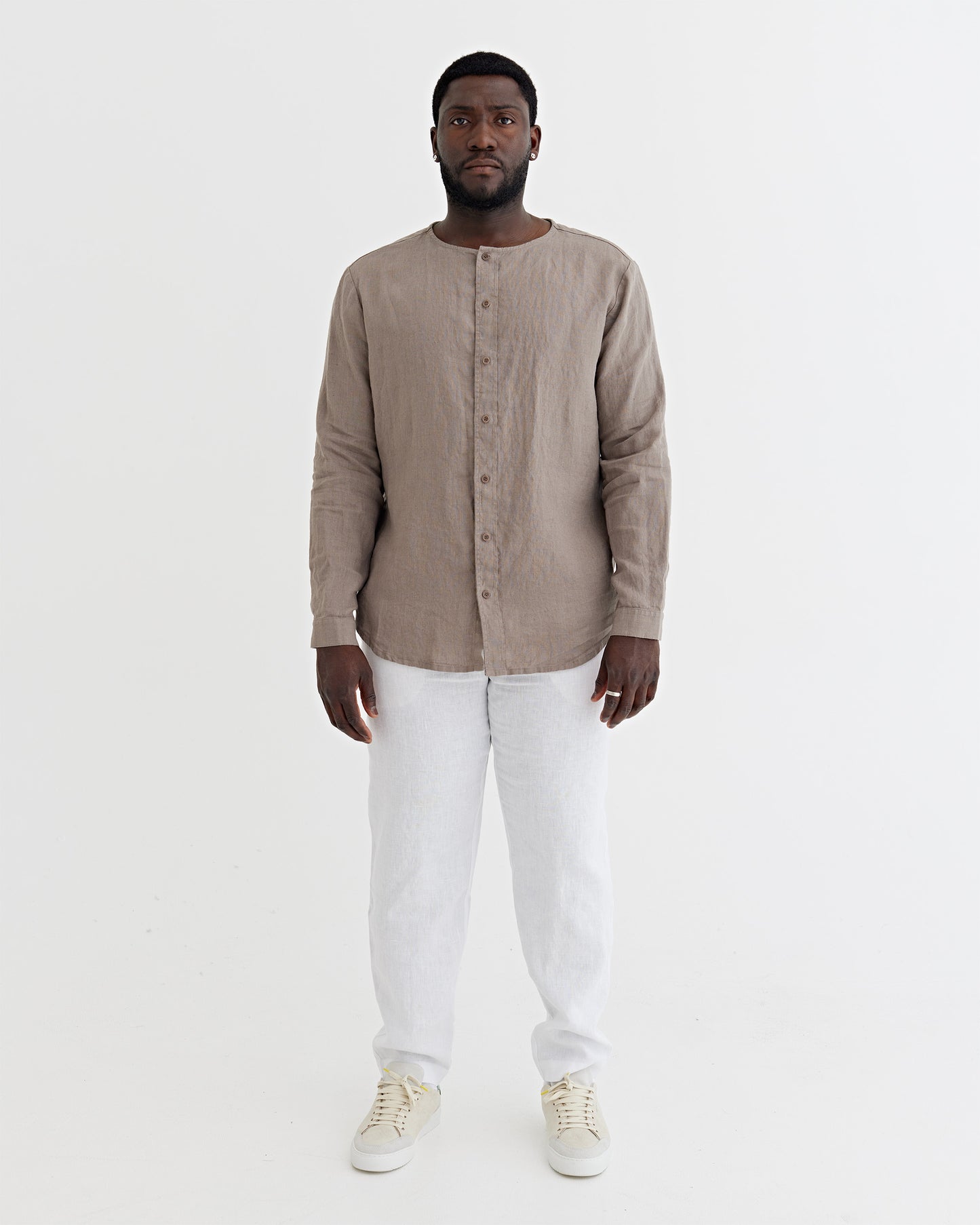 Men's Linen Shirt BEDARRA in Deep taupe | MagicLinen