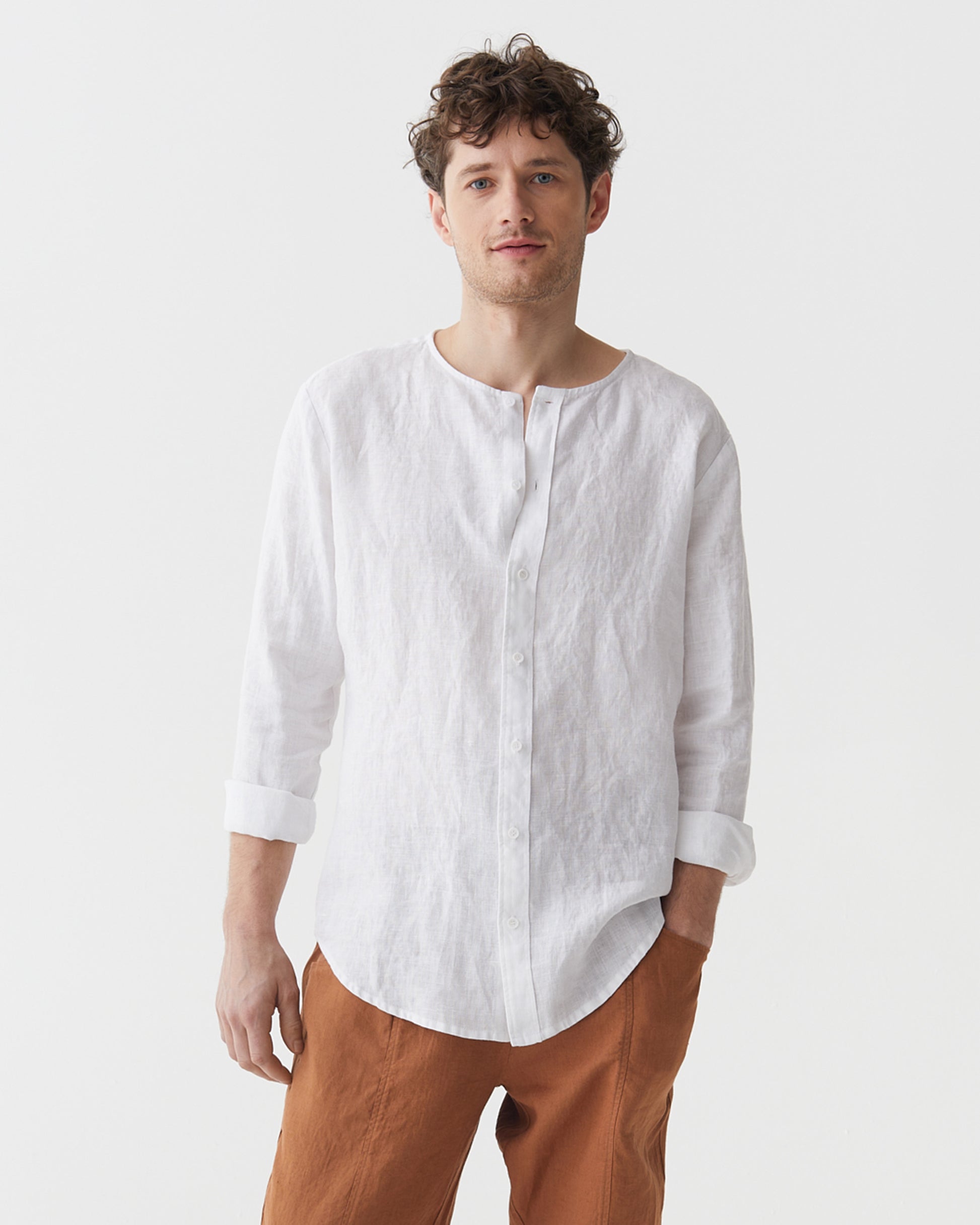 Men's Linen Shirt BEDARRA in White | MagicLinen