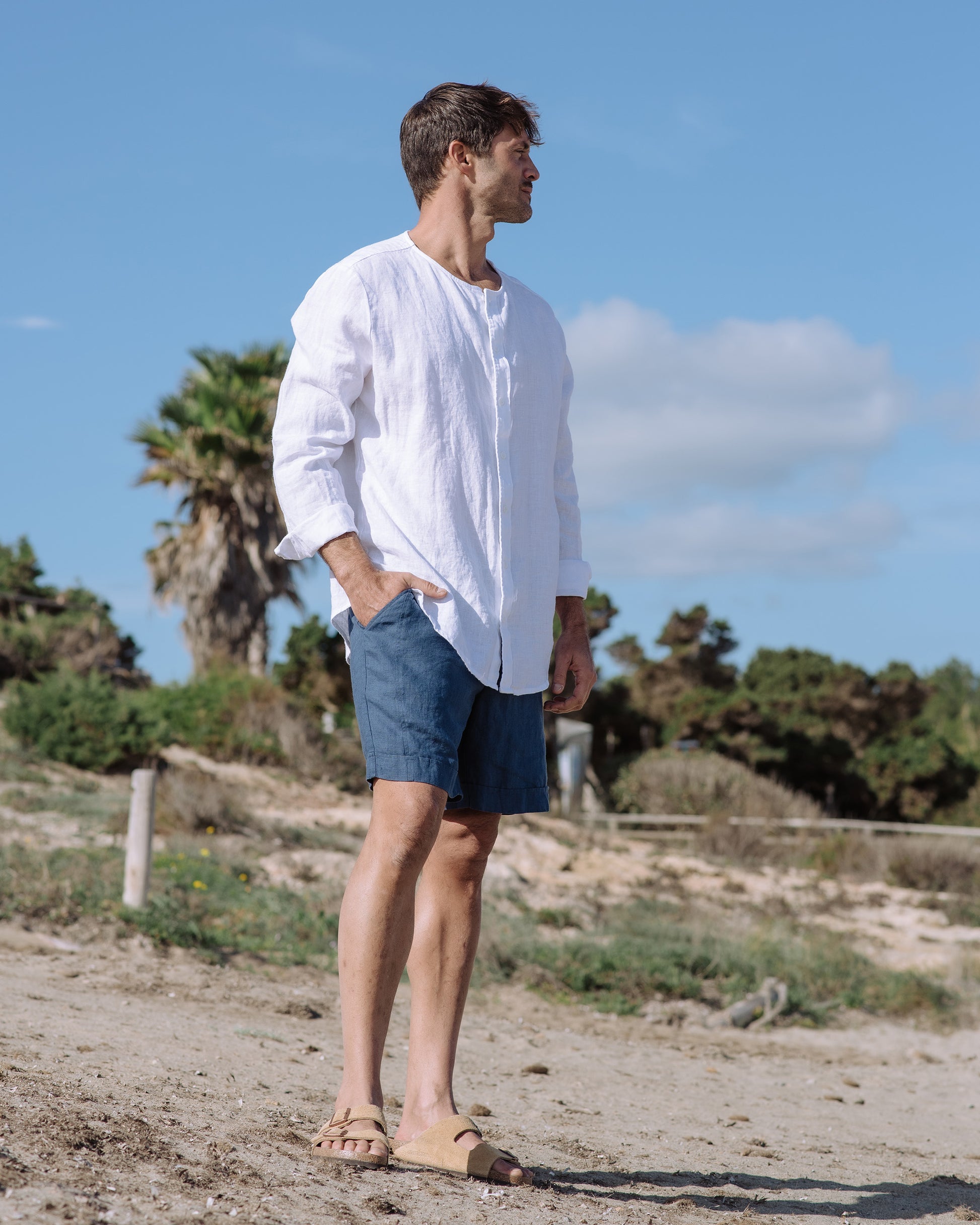 Men's Linen Shirt BEDARRA in White | MagicLinen