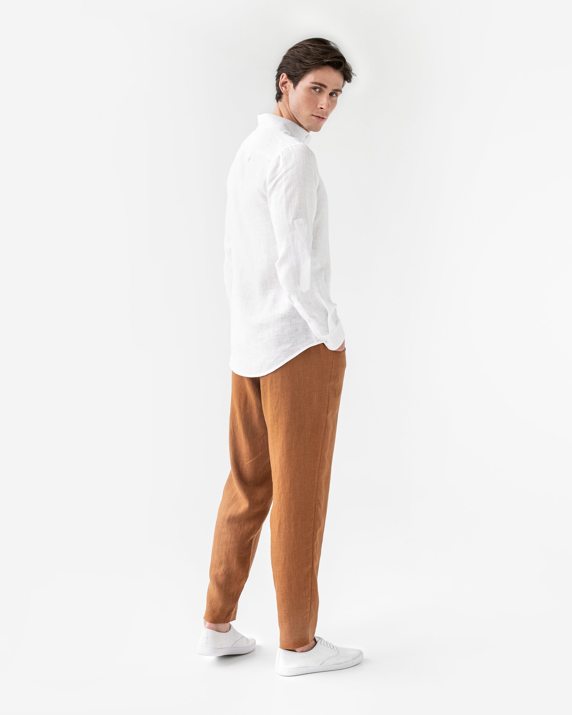 Sand Linen Trousers | Men's Country Clothing | Cordings US