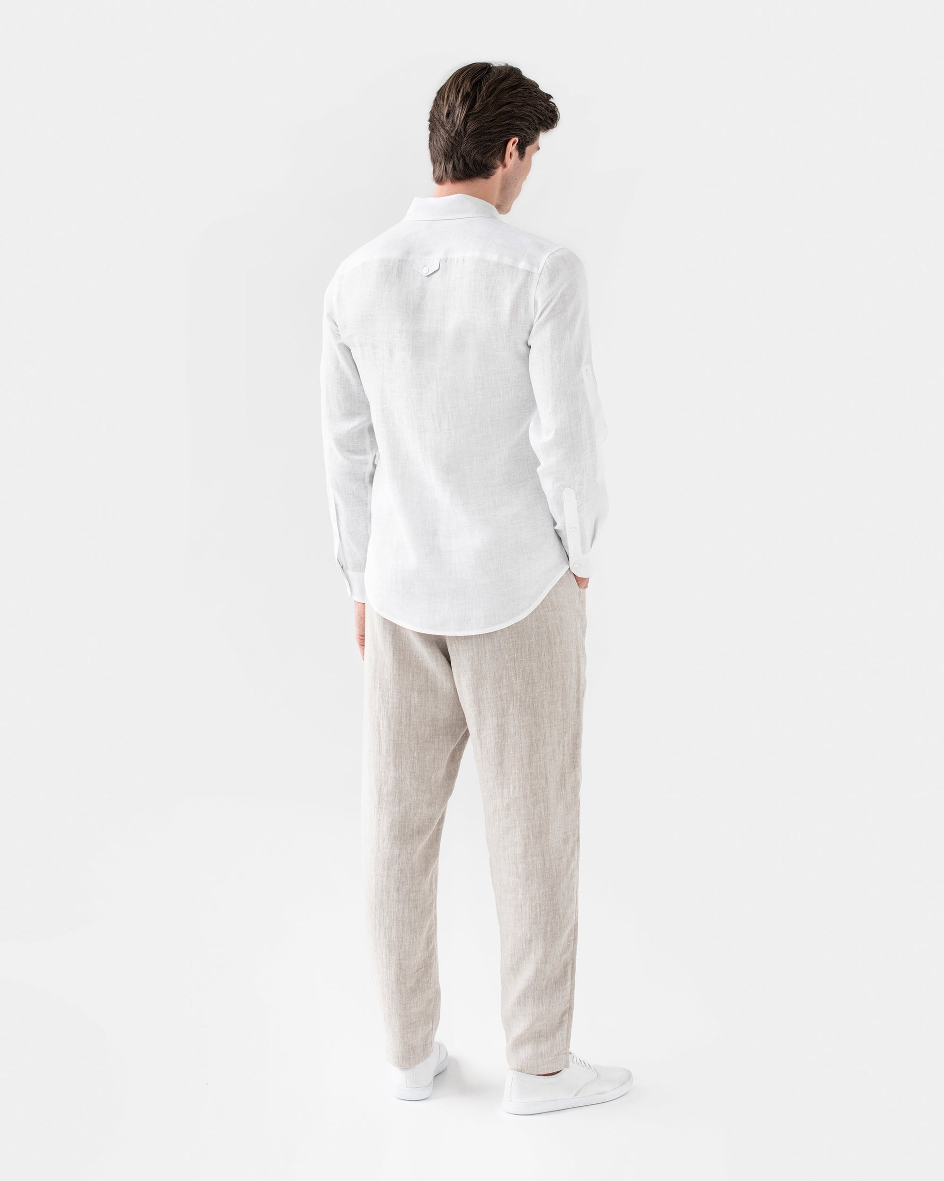 Men's linen shirt CORONADO in white - MagicLinen