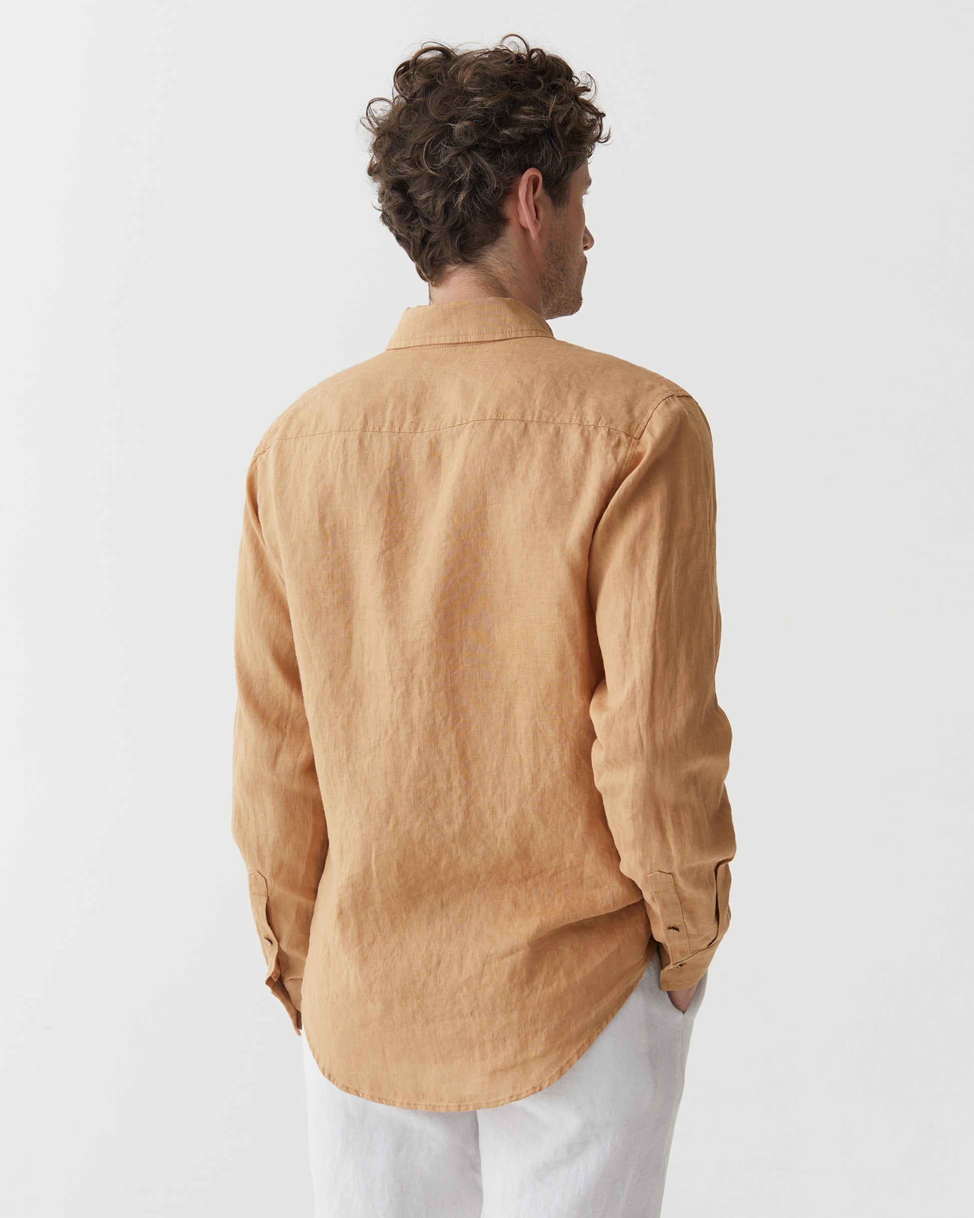 Men's linen shirt NEVADA in Caramel | MagicLinen