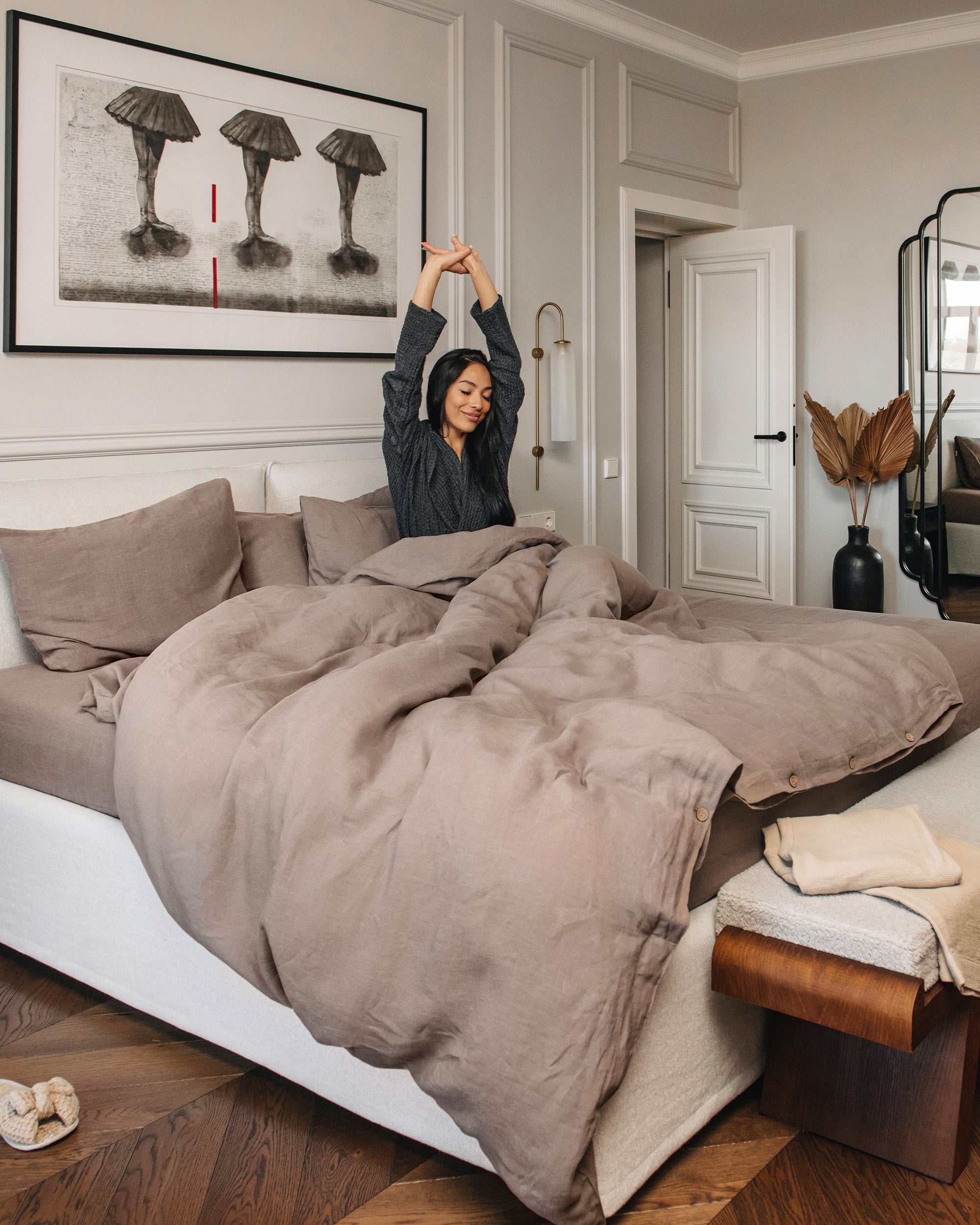 Mocha Linen Duvet Cover | MagicLinen