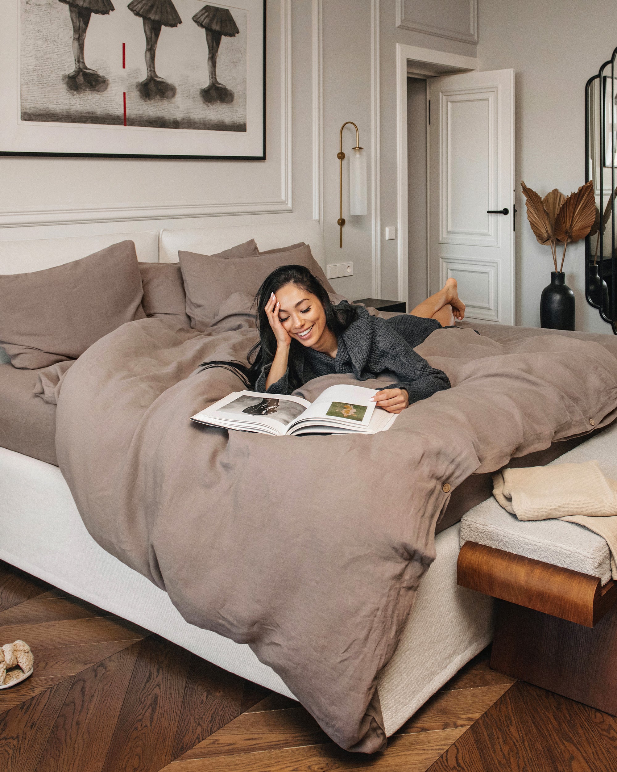 Mocha Linen Duvet Set | MagicLinen