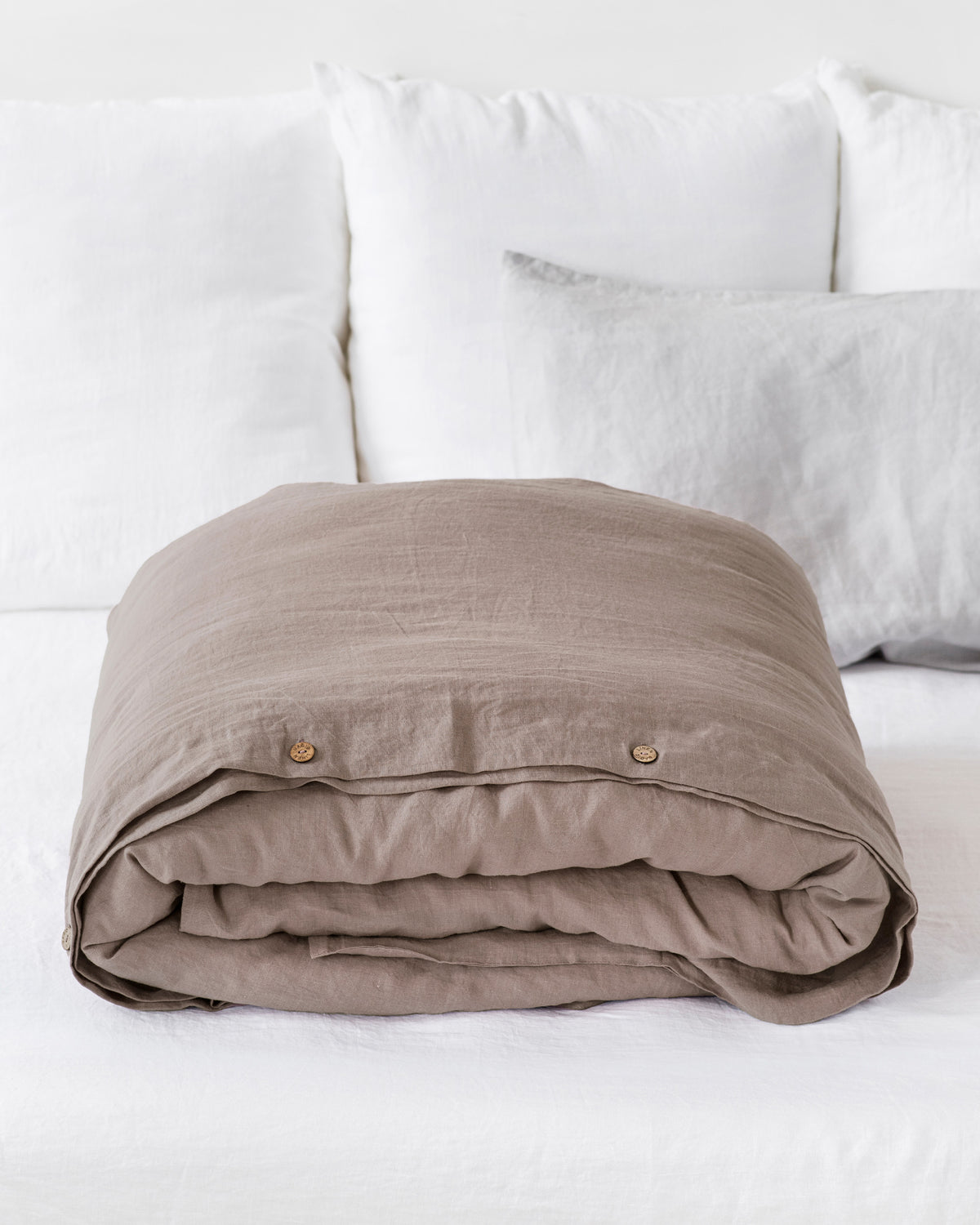 Mocha linen duvet cover