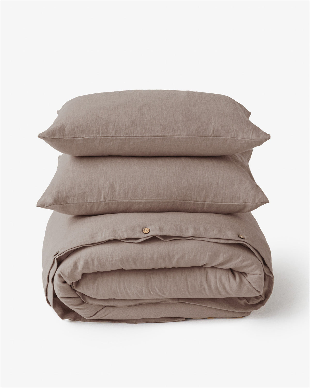 Mocha linen duvet cover set