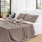 Custom size (inch) linen flat sheet in Mocha