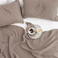 Custom size (inch) linen flat sheet in Mocha