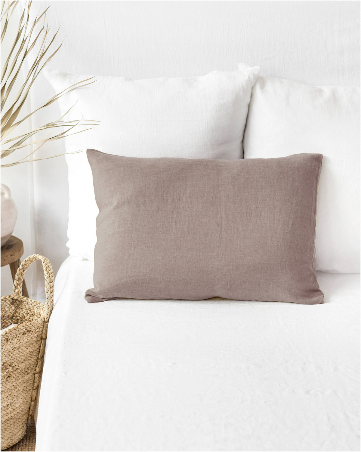 Mocha linen pillowcase