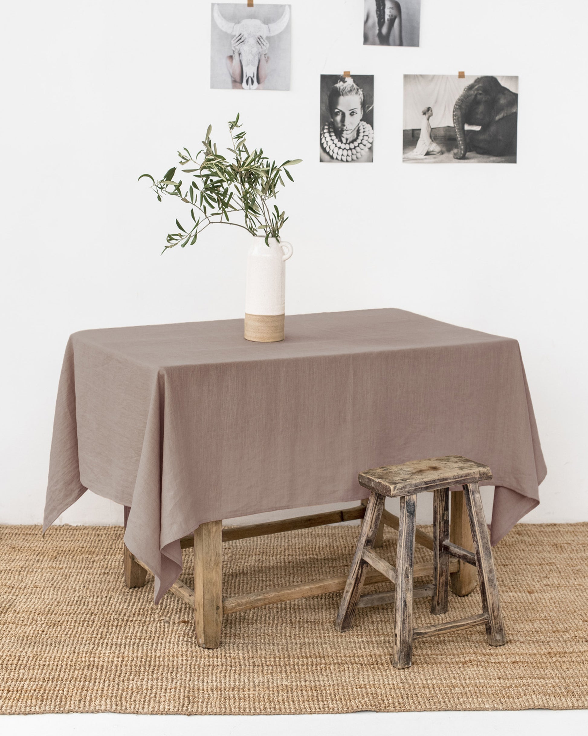 Mocha Linen Tablecloth | MagicLinen