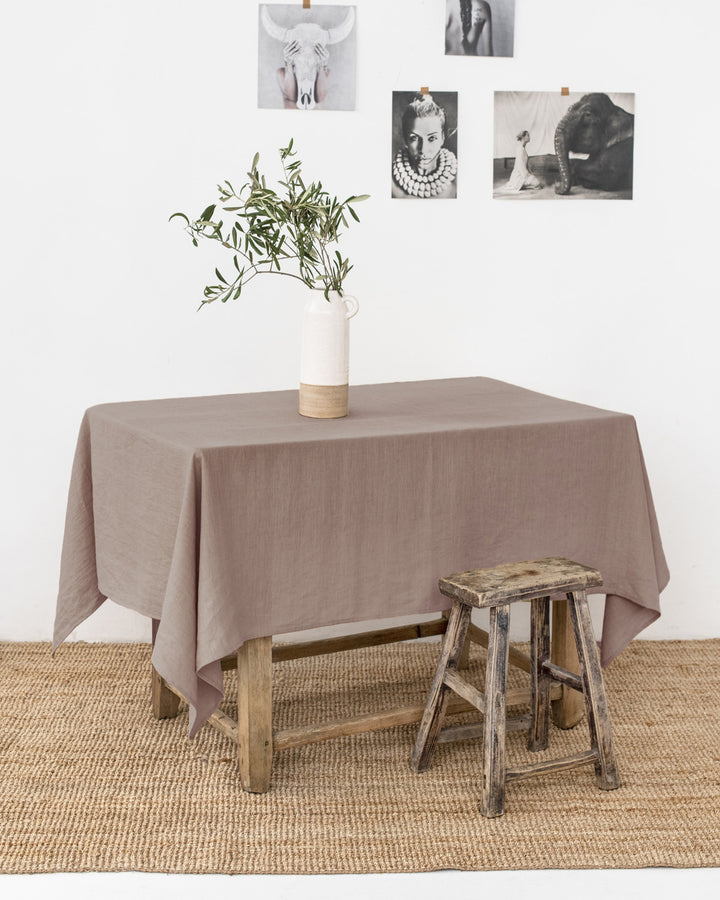 Mocha Linen Tablecloth | MagicLinen
