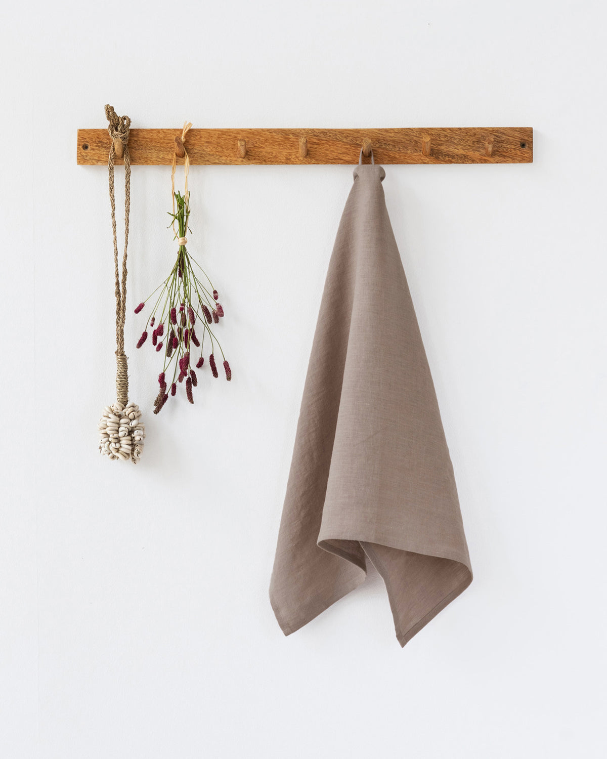 Mocha Linen tea towel