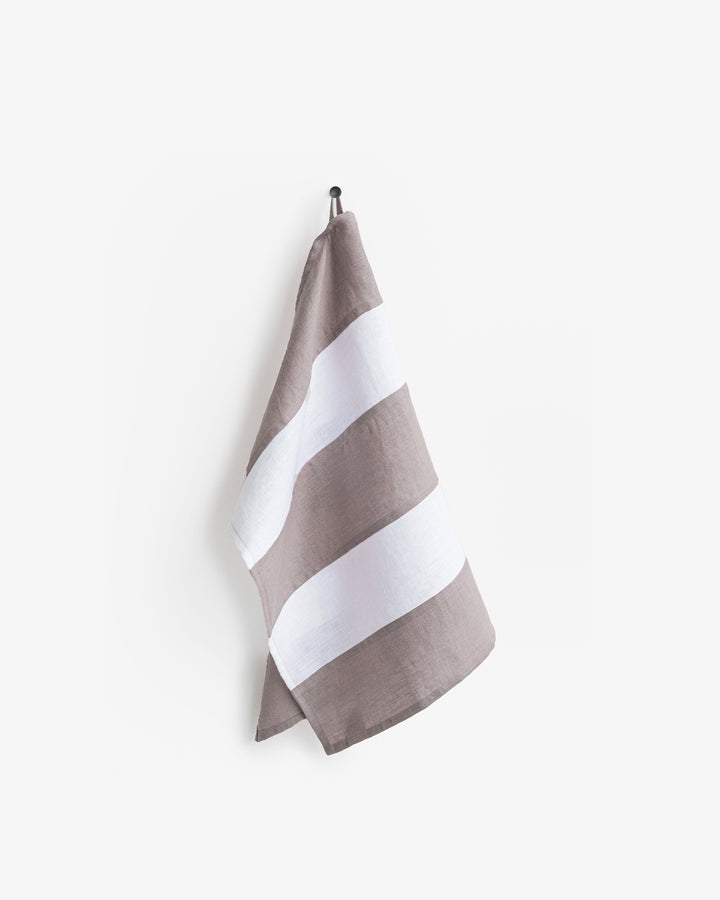 Striped Linen Dish Towel | Zero-waste in Mocha