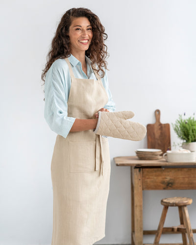 Leinenofenhandschuh (1 Stück) aus natürlichem Leinen