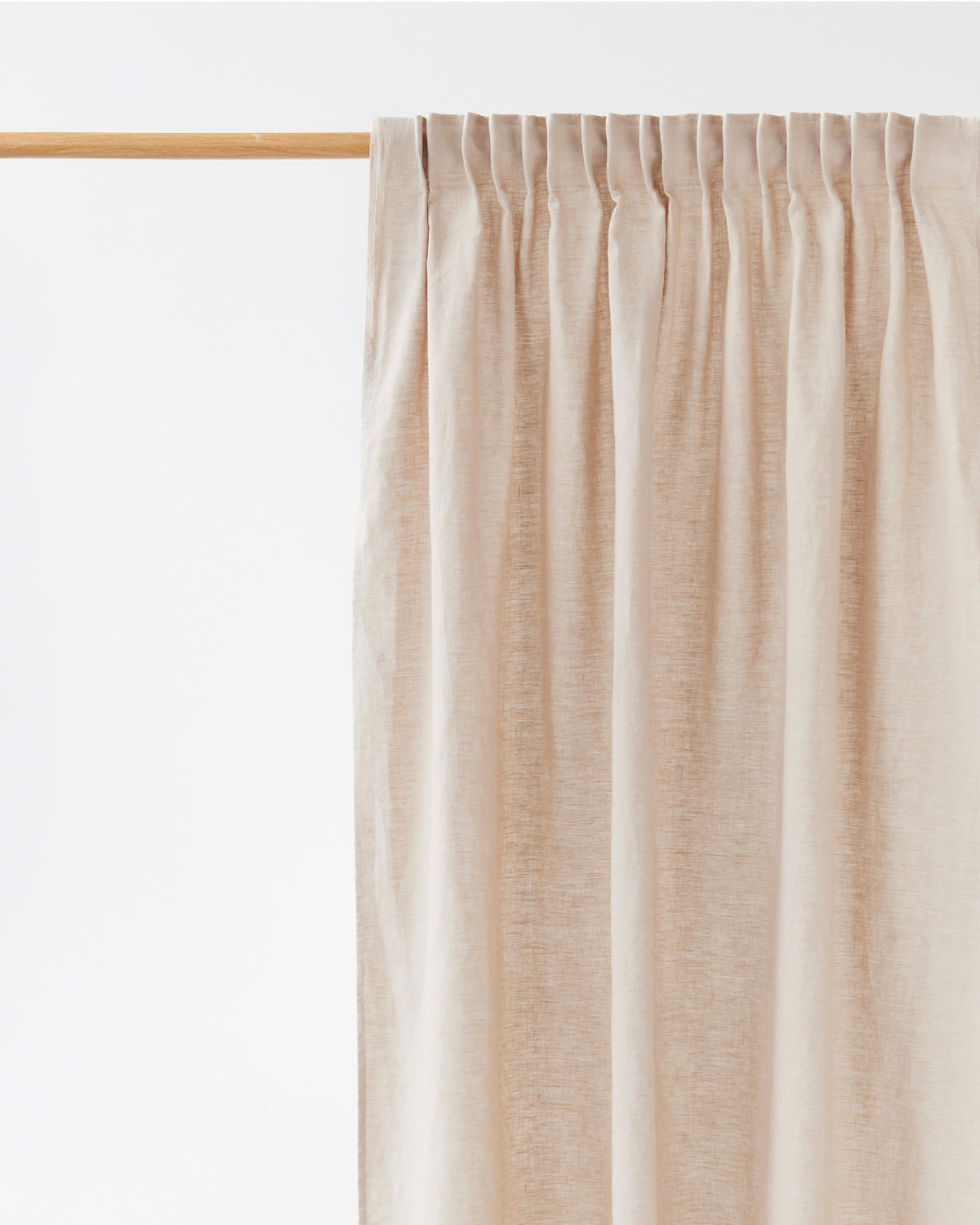 Pencil pleat linen curtain panel (1 pcs) in Natural linen