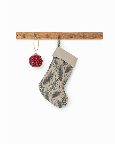 Christmas Stocking in Natural & Winter print