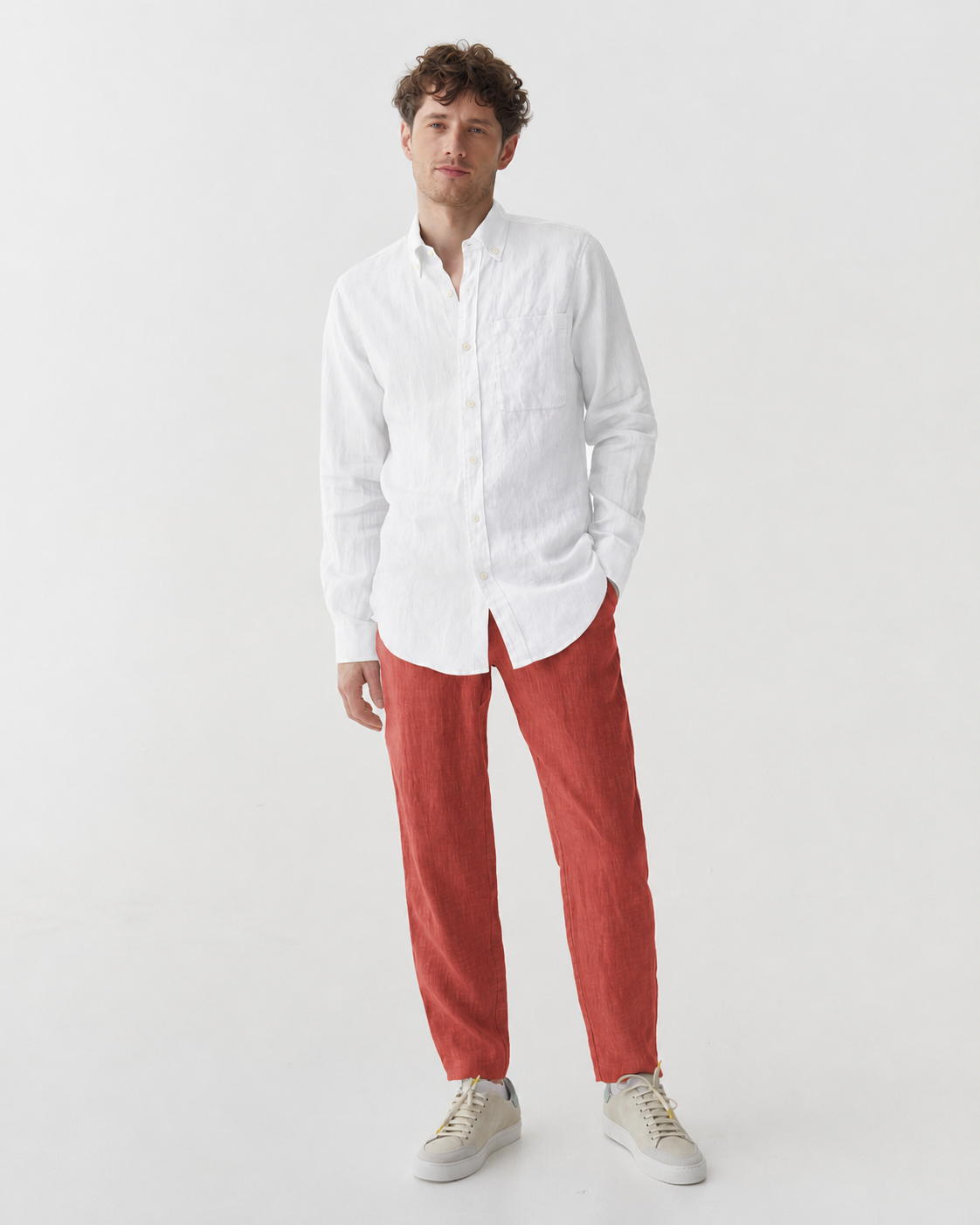 Men's linen pants PALERMO in Clay