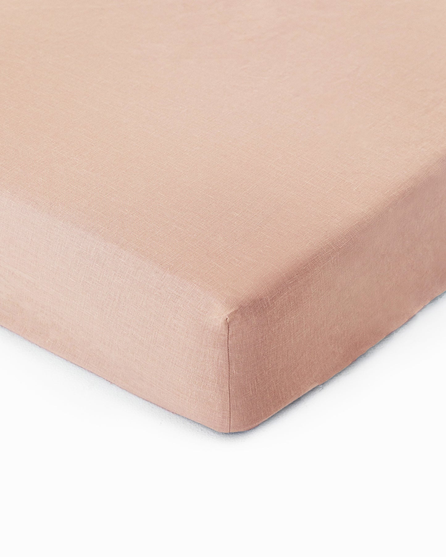 Peach linen fitted sheet - MagicLinen