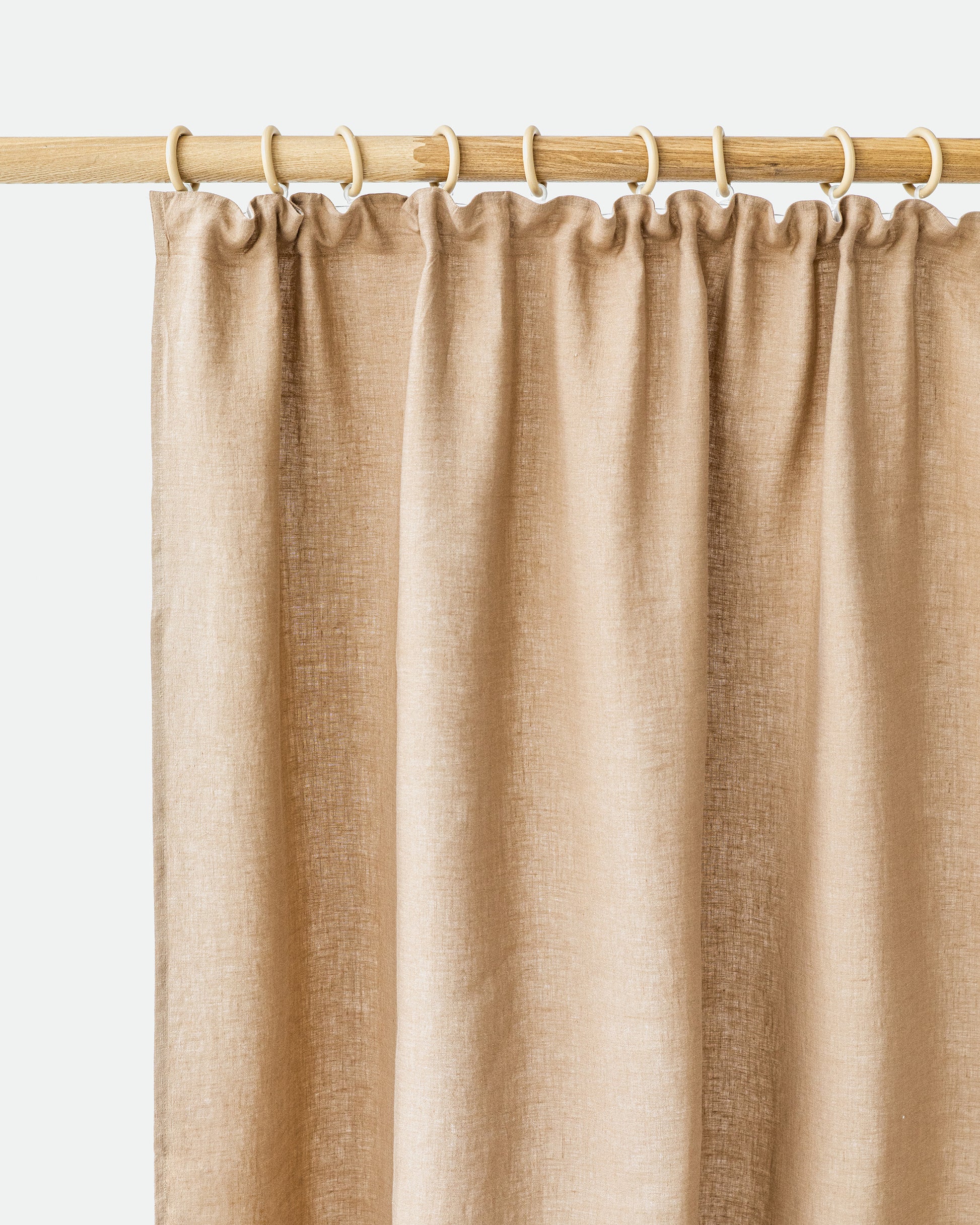 Pencil pleat linen curtain panel (1 pcs) in Latte - MagicLinen