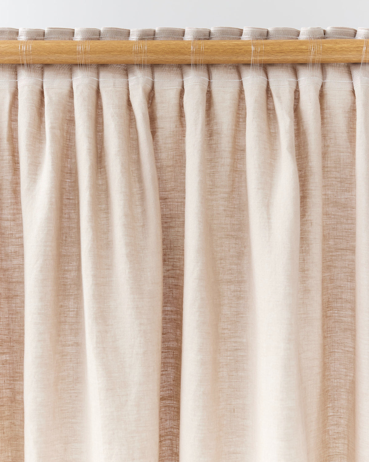 Pencil pleat linen curtain panel (1 pcs) in Natural linen