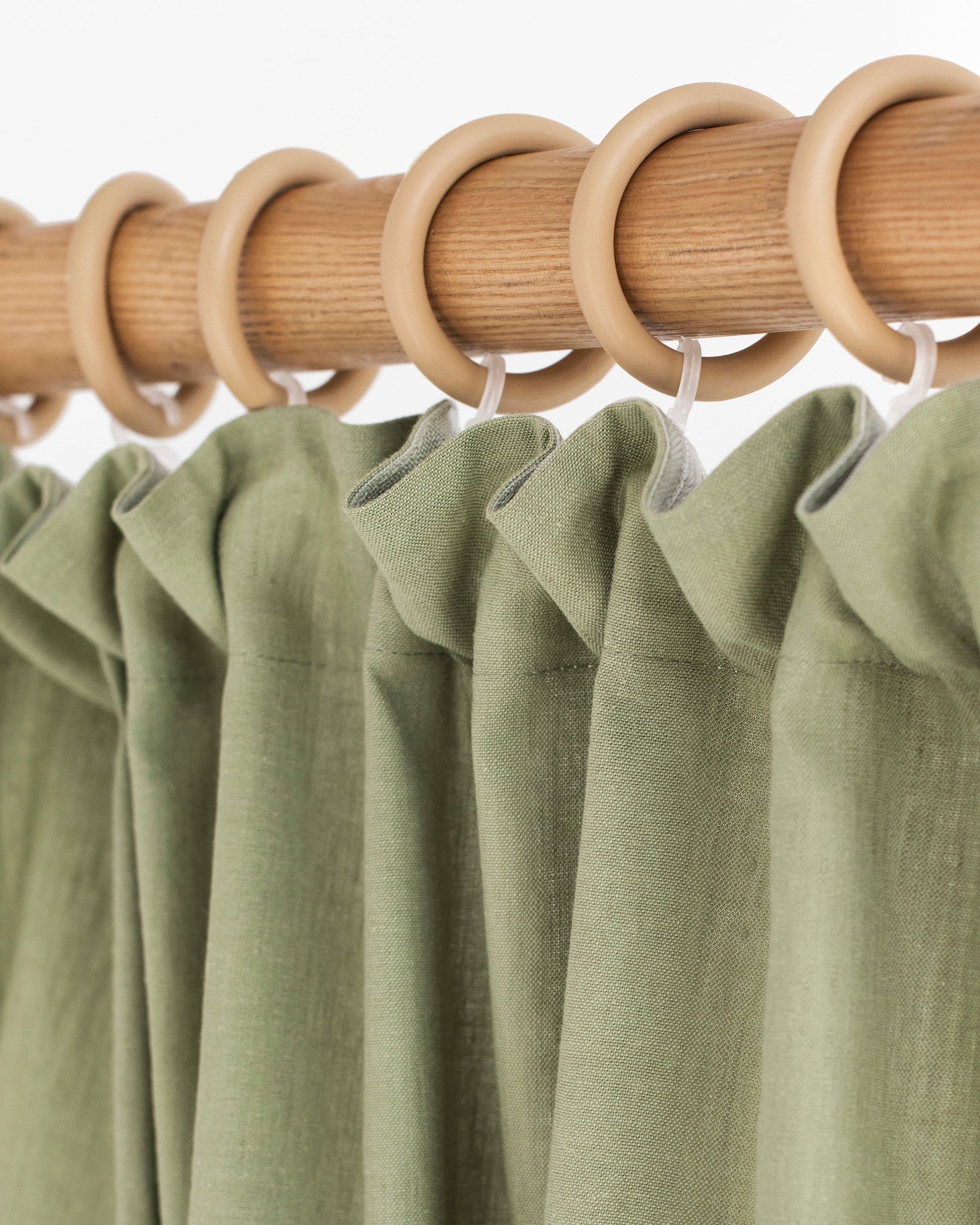 Pencil pleat linen-cotton curtain panel (1 pcs) in Sage - MagicLinen