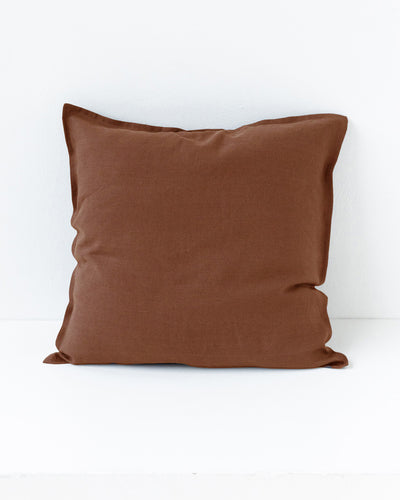 Deco Pillow Cover With Buttons in Chocolate brown | MagicLinen