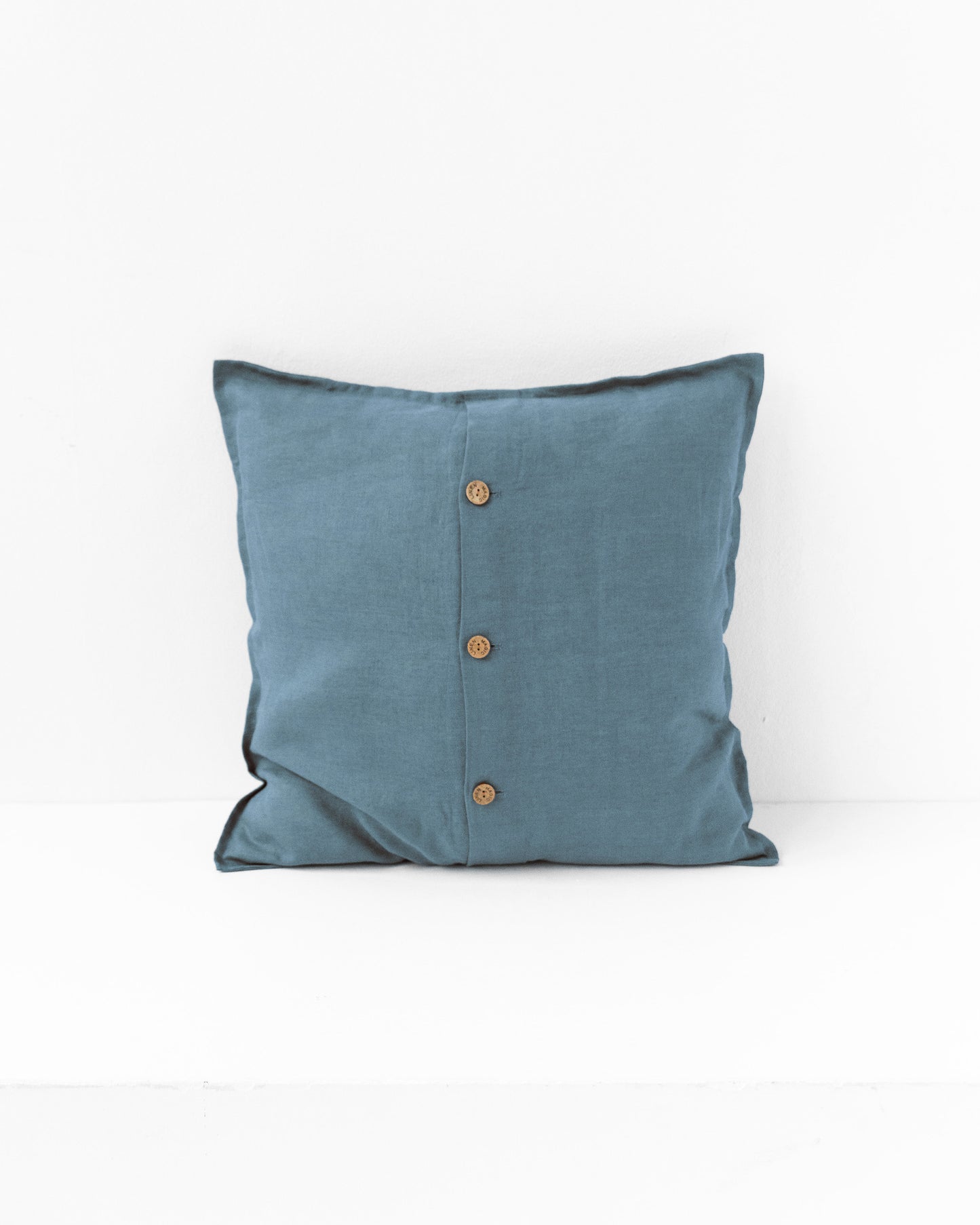 Deco Pillow Cover With Buttons in Gray blue | MagicLinen