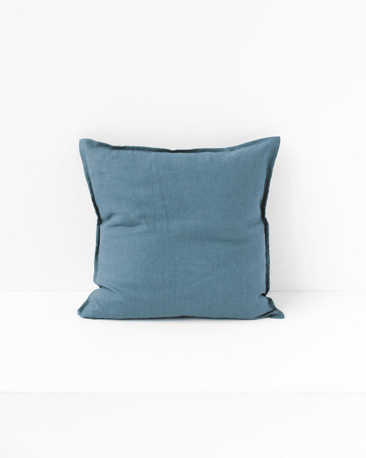 Deco Pillow Cover With Buttons in Gray blue | MagicLinen