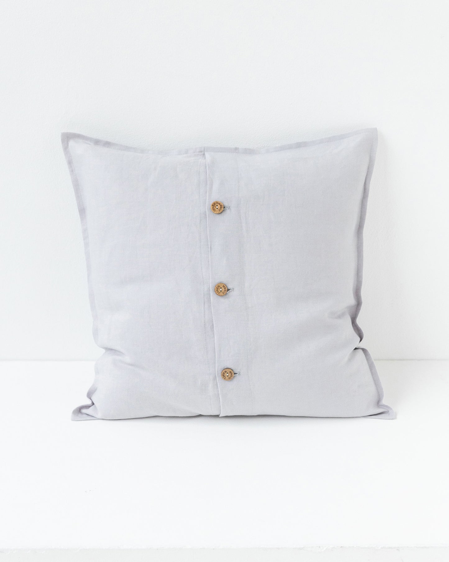 Deco Pillow Cover With Buttons in Light gray | MagicLinen