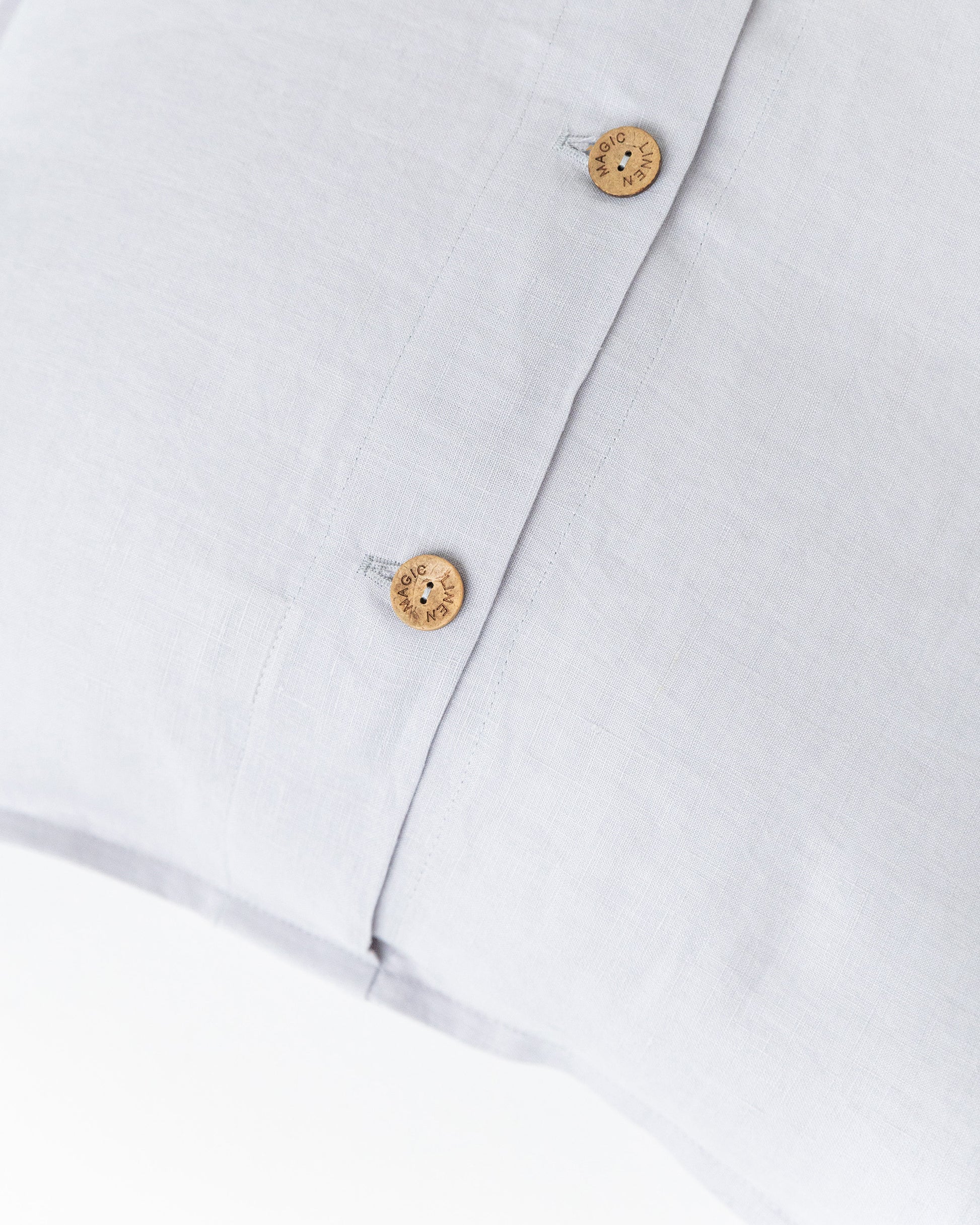 Deco Pillow Cover With Buttons in Light gray | MagicLinen