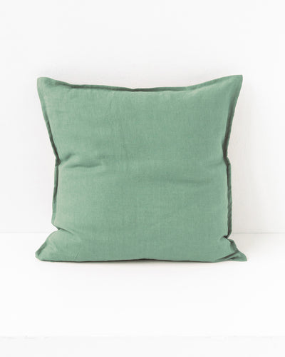 Deco Pillow Cover With Buttons in Matcha green | MagicLinen