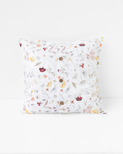 Deco Pillow Cover With Buttons in Meadow Print | MagicLinen