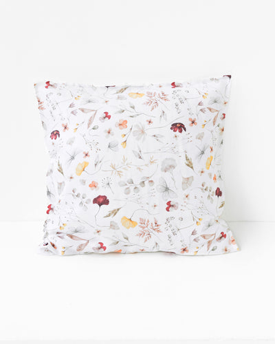 Deco Pillow Cover With Buttons in Meadow Print | MagicLinen