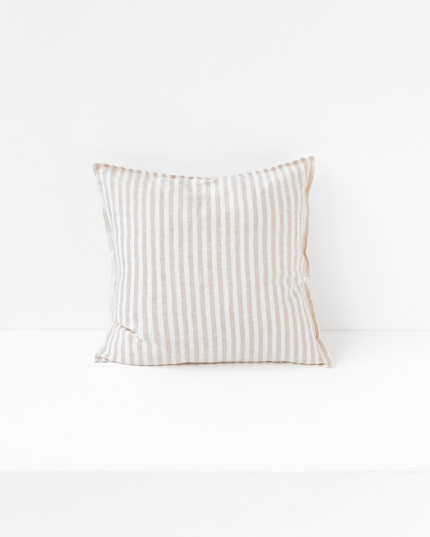 Deco Pillow Cover With Buttons in Striped in natural color | MagicLinen