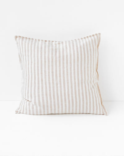 Deco Pillow Cover With Buttons in Striped in natural color | MagicLinen