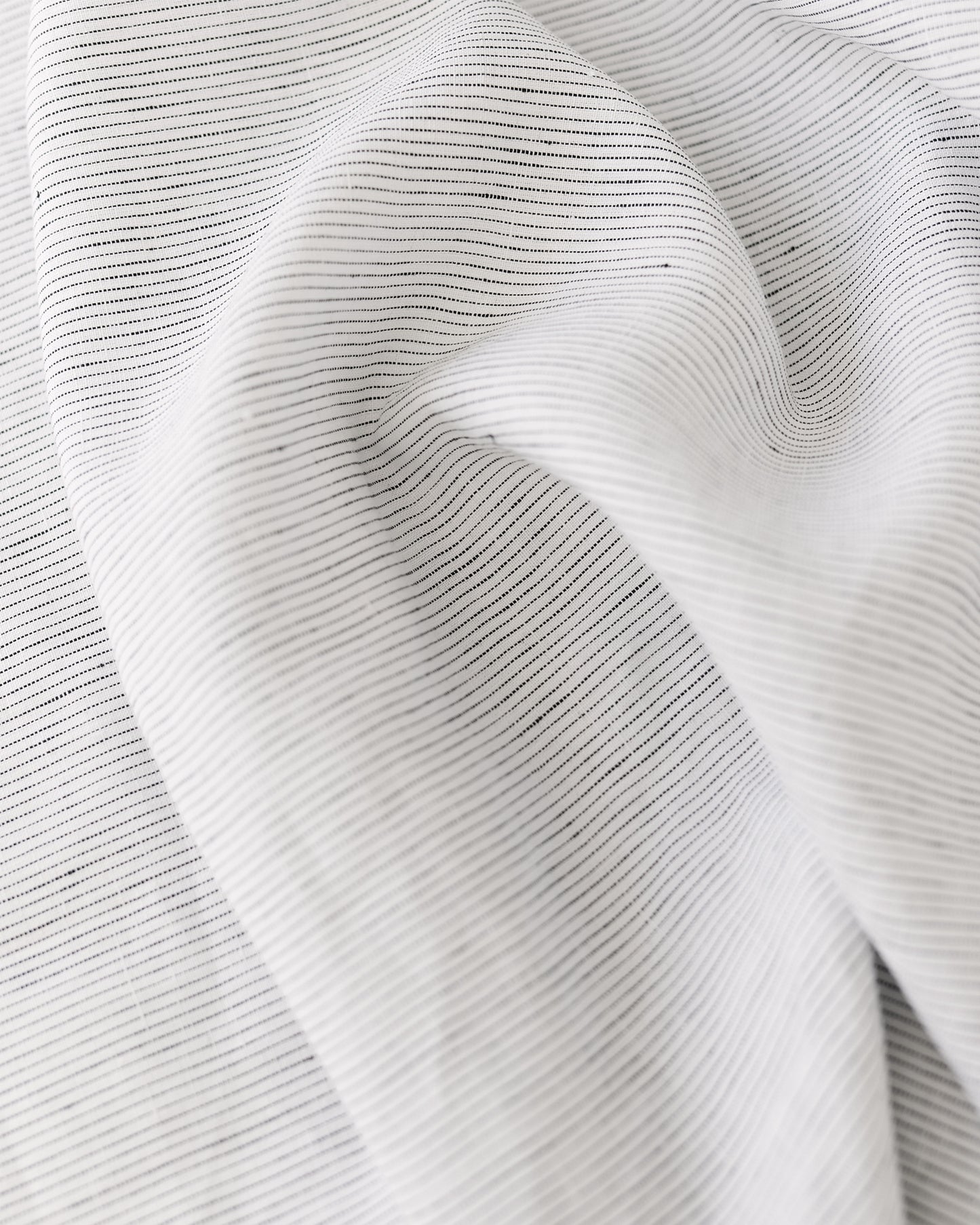 Pinstripe black linen pillowcase