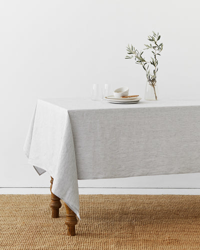 Pinstripe black Linen tablecloth