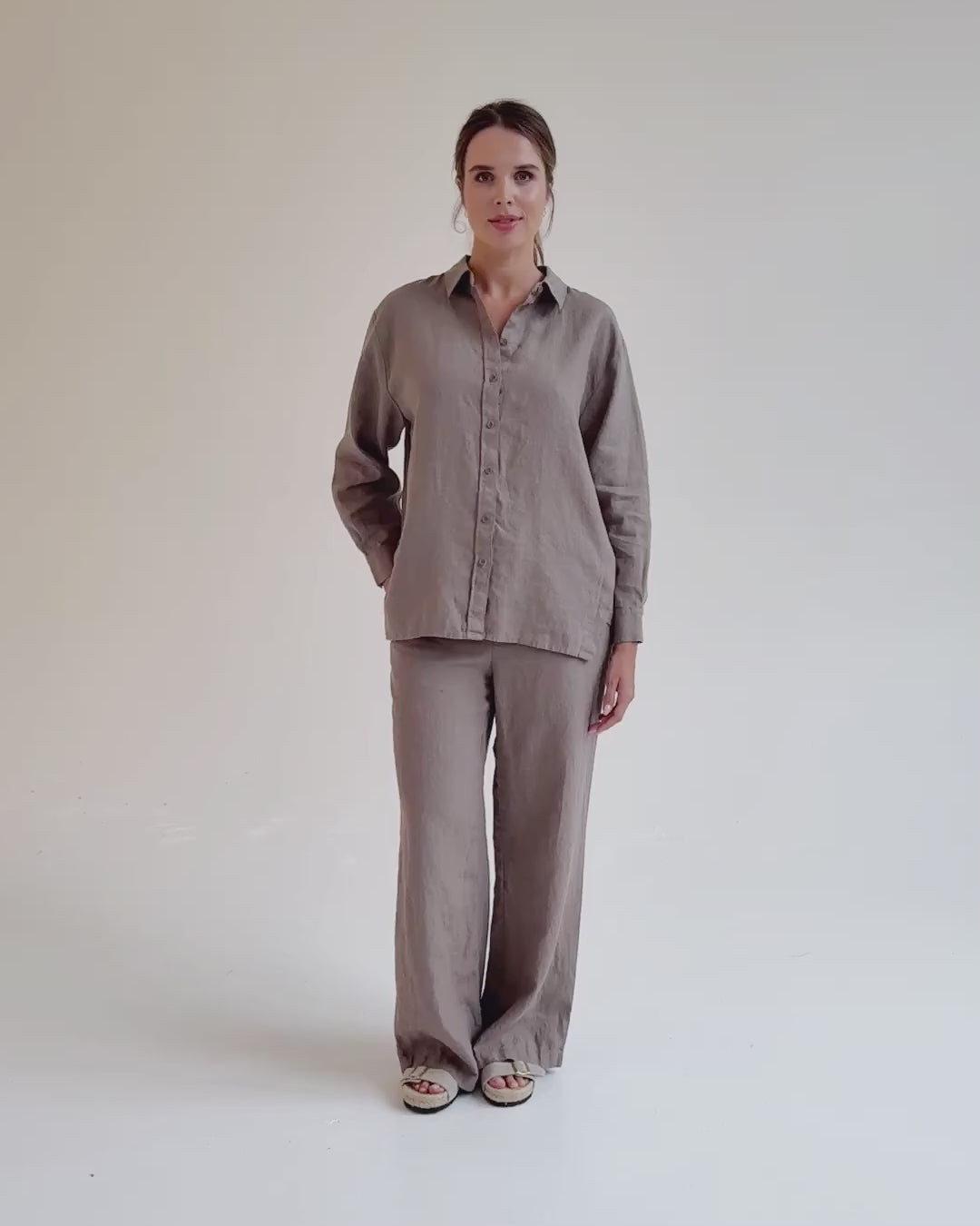 Linen Pants PEMBA in Deep taupe | MagicLinen