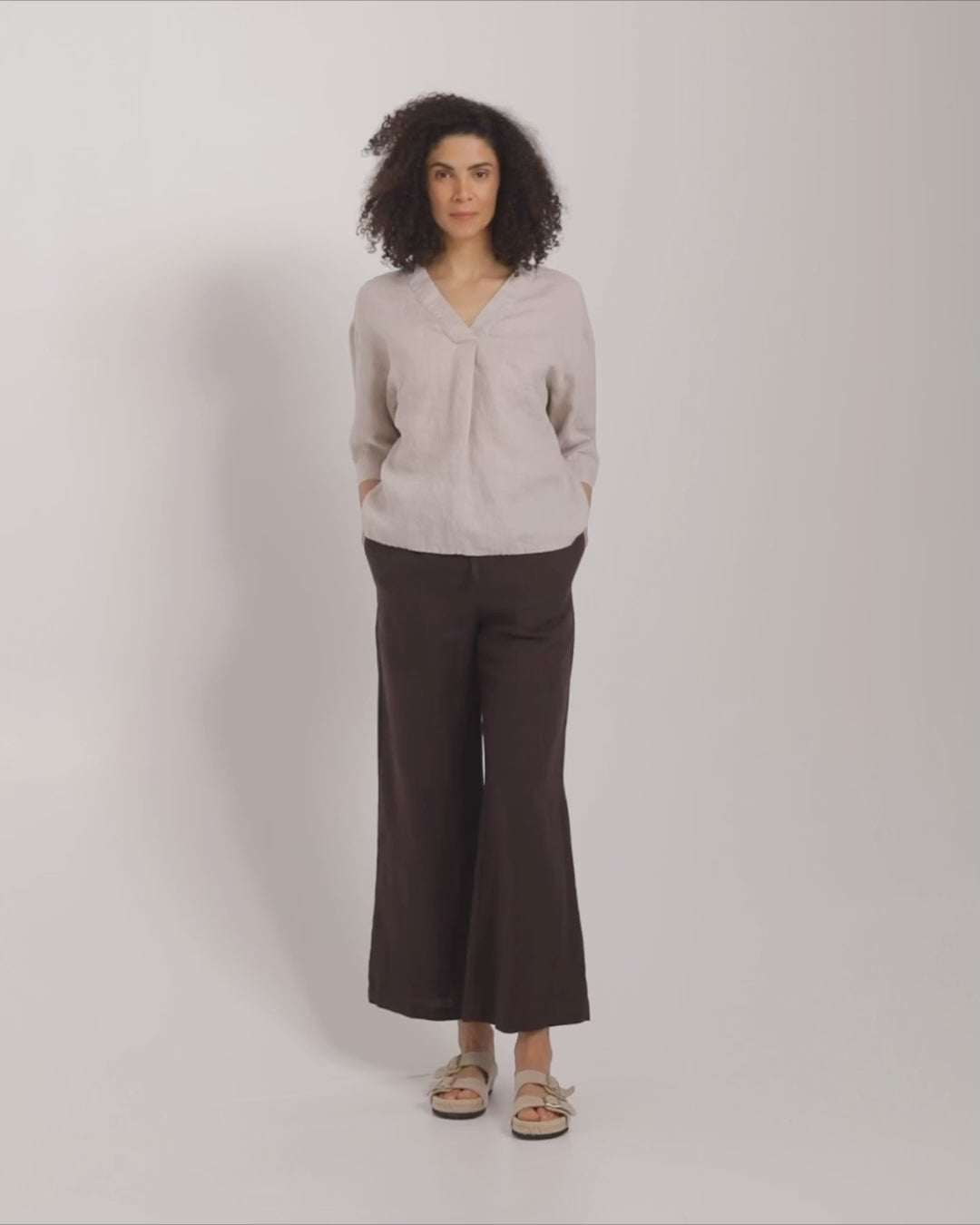 Linen Top ST. TROPEZ in Natural flax | MagicLinen