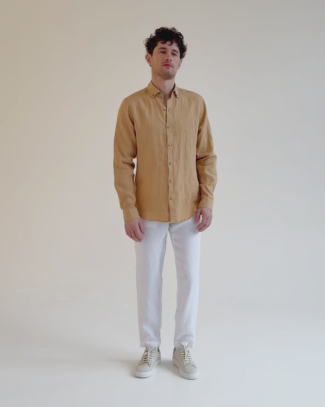 Men's linen shirt NEVADA in Caramel | MagicLinen