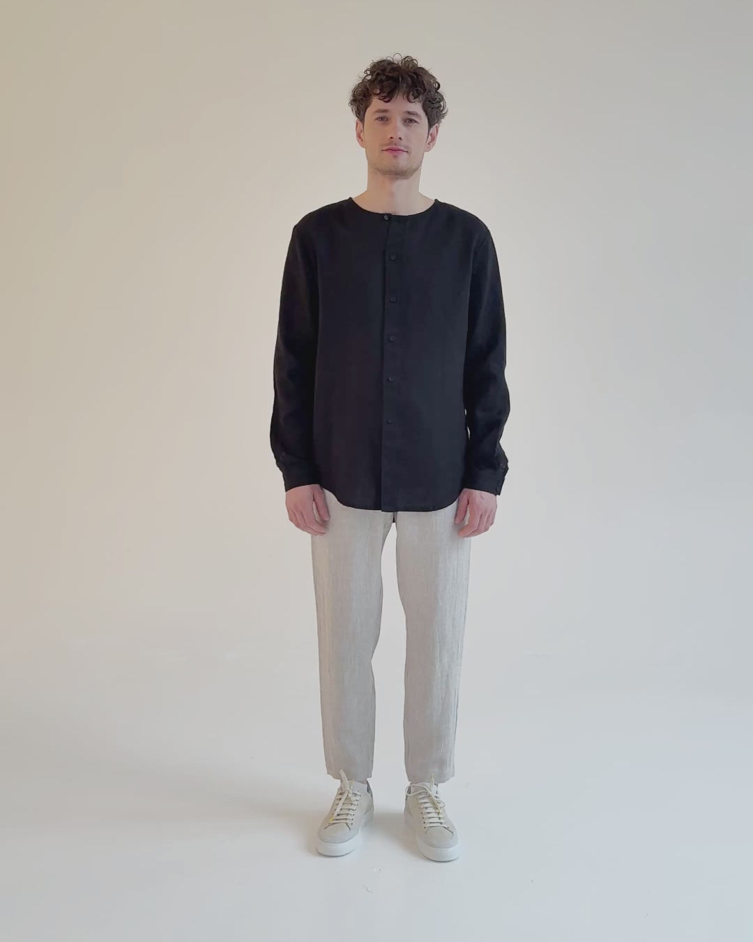 Men's Linen Shirt BEDARRA in Black | MagicLinen