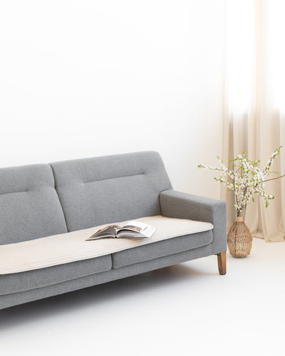 Linen quilted sofa topper - MagicLinen